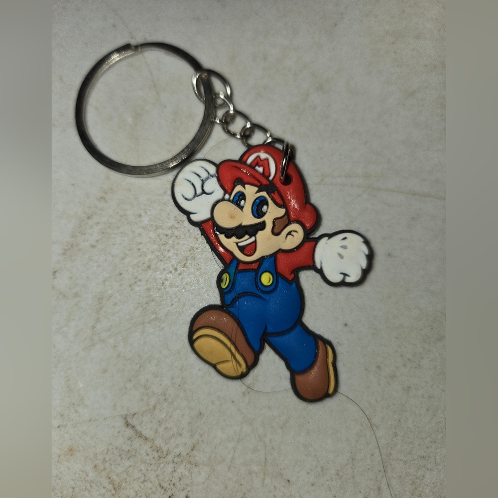 Nintendo Super Mario Bros Rubber Keychain Mario.Bag Tag Keyring Purse Charm